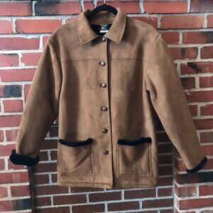 30. Vintage Cityscape Coat with Faux  Fur Trim Medium